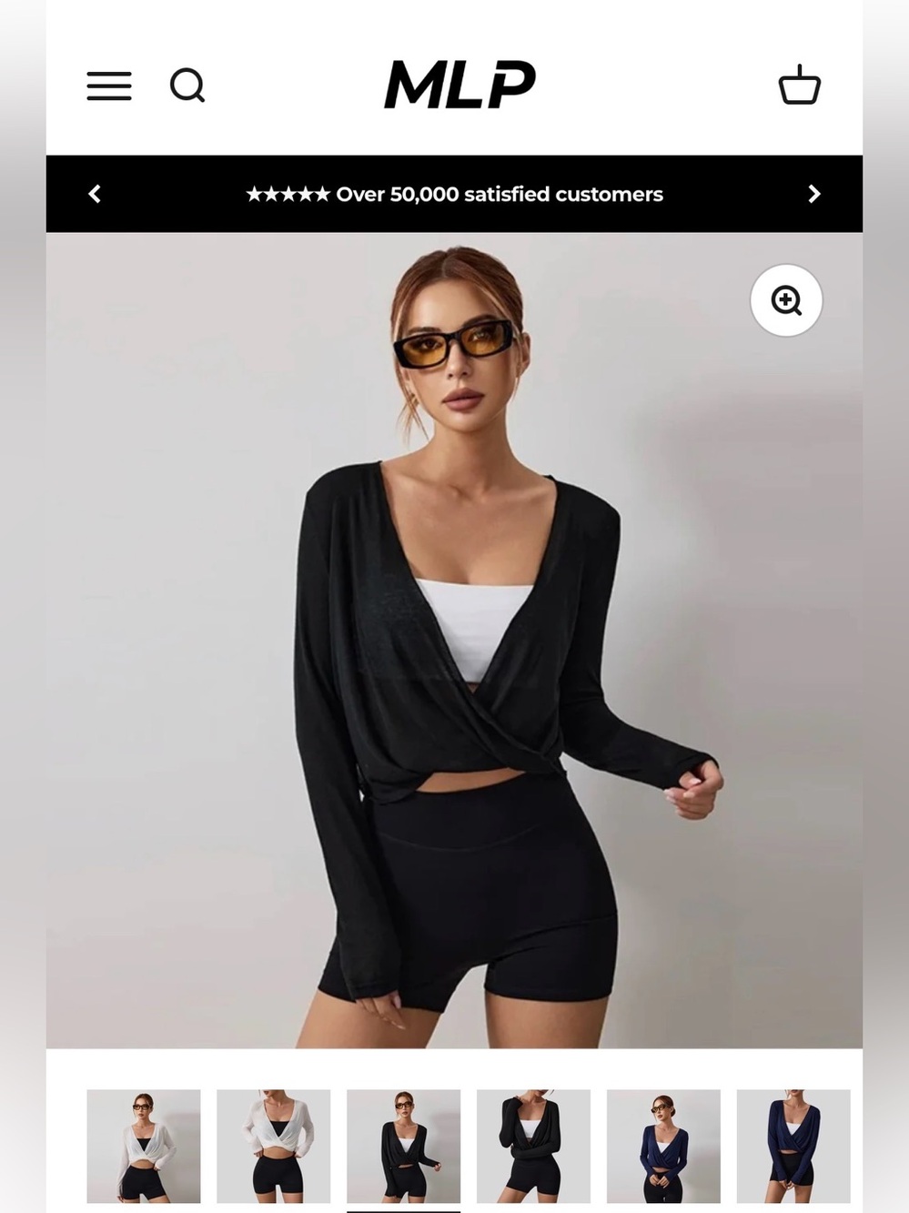 Black Marie Louise Paris lightweight Wrap Top - S